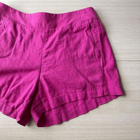 GAP Hot Pink Linen Blend Shorts Relaxed Fit Colorful Pull On Pockets Small - Picture 5 of 9